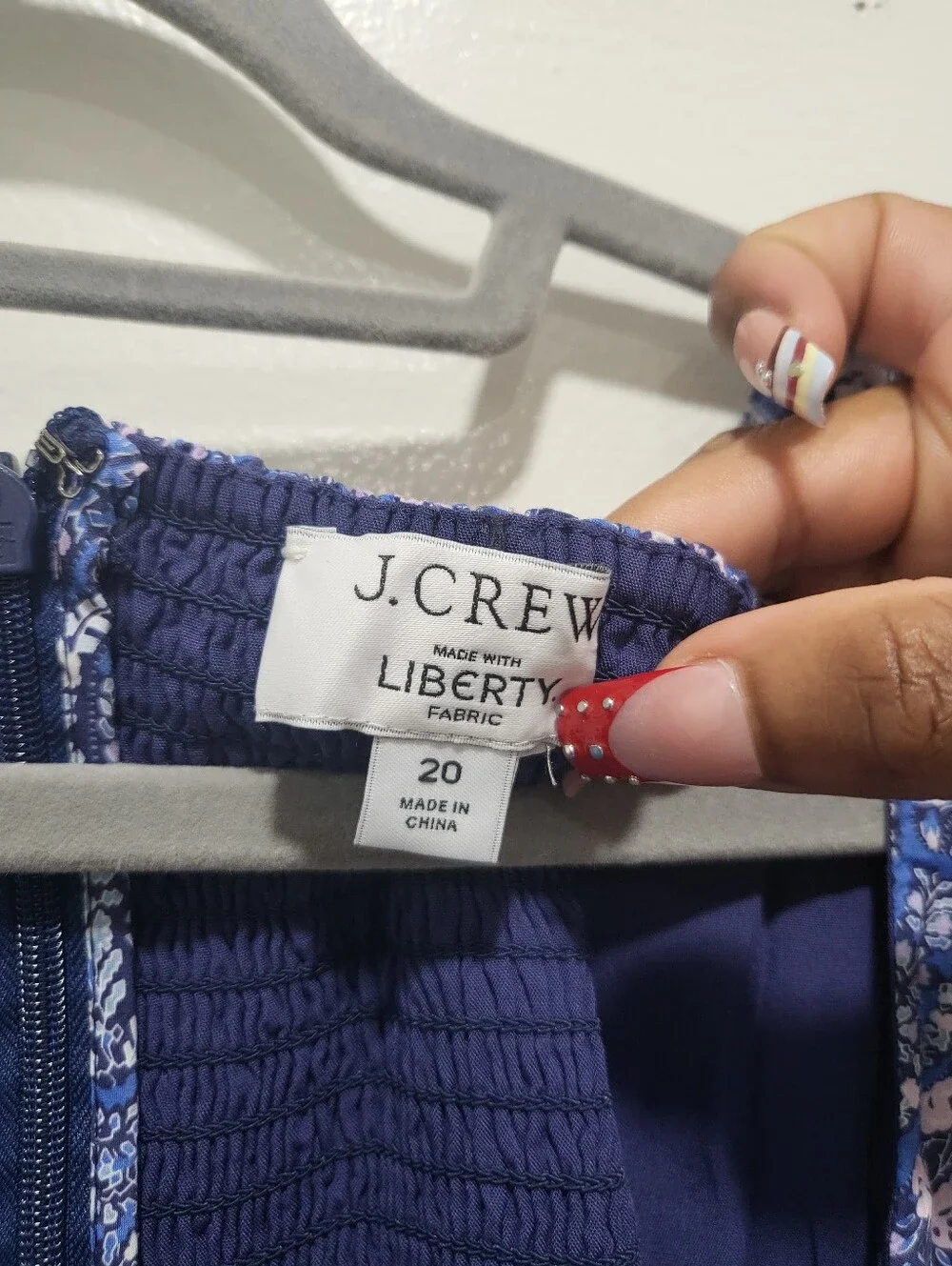 NWOT J. Crew x Liberty Fabric Navy Blue Floral Paisley Mini Dress - Size 20